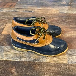 Classic Two-Tone Duck Boots - Navy and Tan